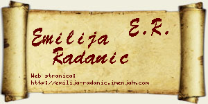 Emilija Radanić vizit kartica